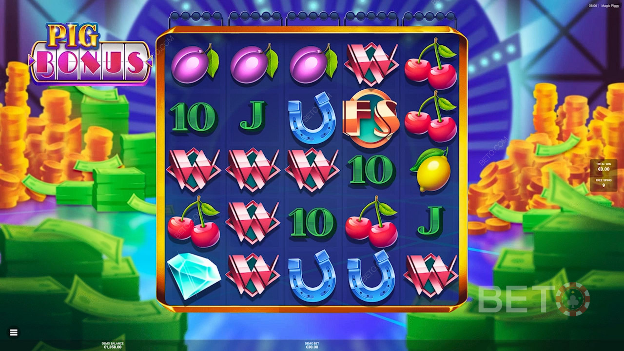 Виграйте 7,500 разів більше вашої ставки в онлайн-слоті Magic Piggy!