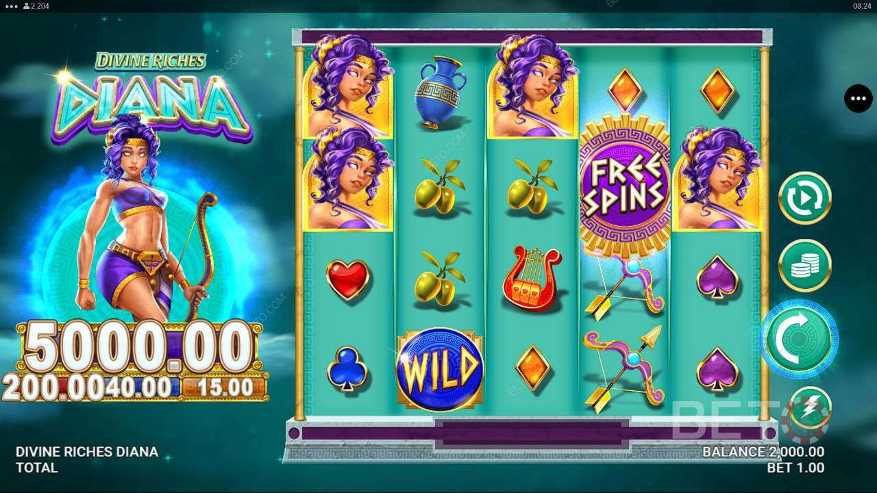 Огляд Divine Riches Diana від BETO Slots