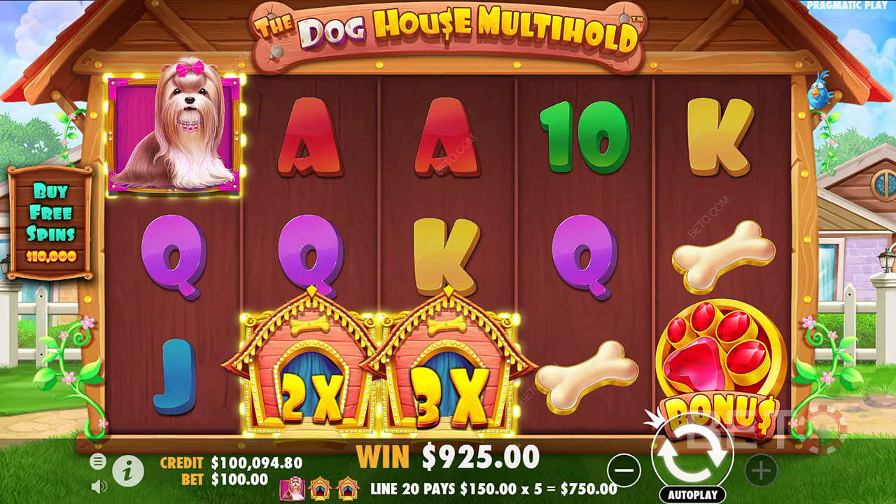 Функції бонусу пояснюються в The Dog House Multihold by Pragmatic Play