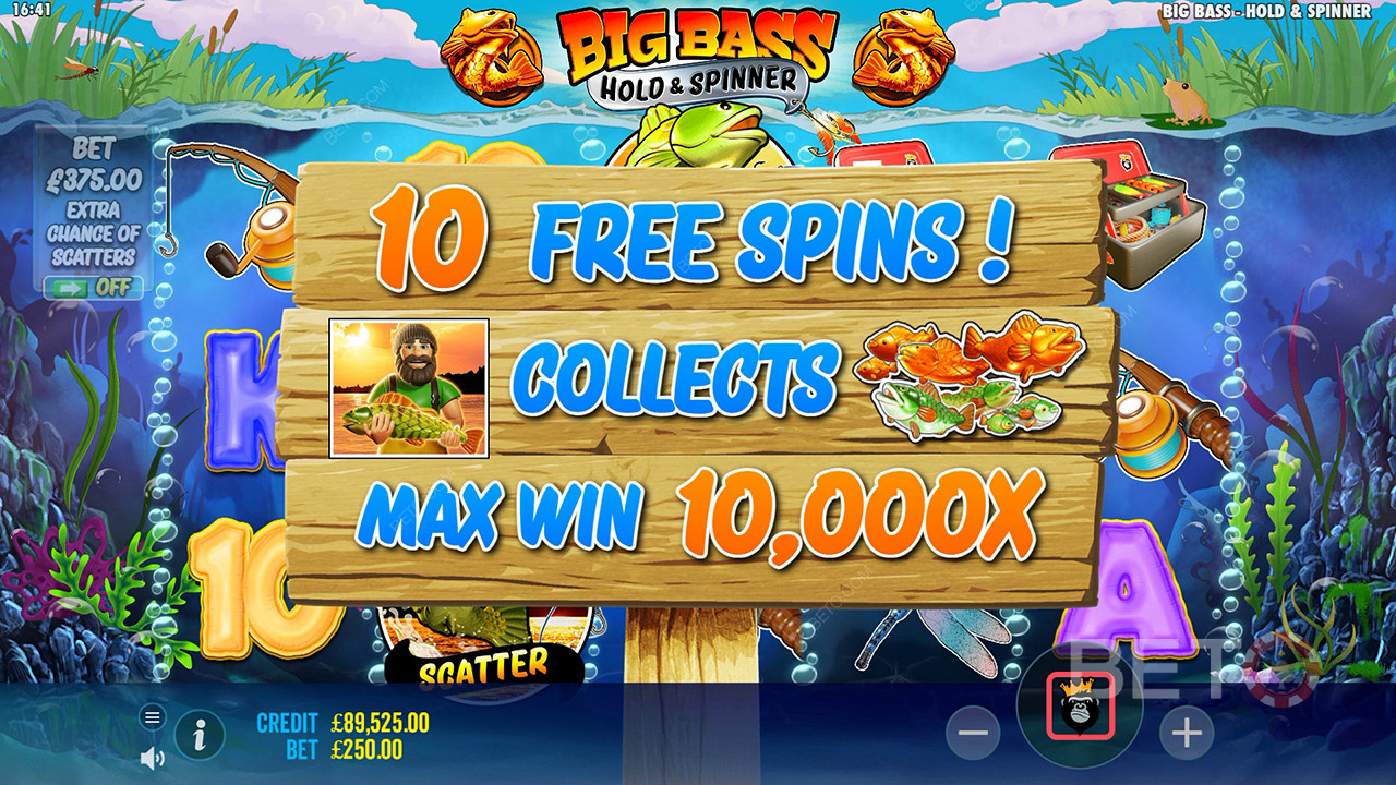 Виграйте 10 000 разів більше вашої ставки у відеослоті Big Bass Bonanza Hold and Spinner!