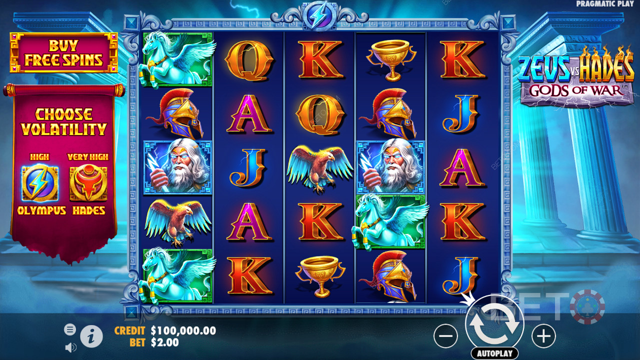 Виграйте 15 000x від вашої ставки в ігровому автоматі Zeus vs Hades - Gods of War!