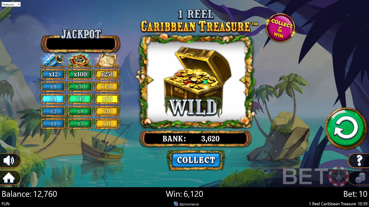1 Reel Caribbean Treasure Грати Безкоштовно