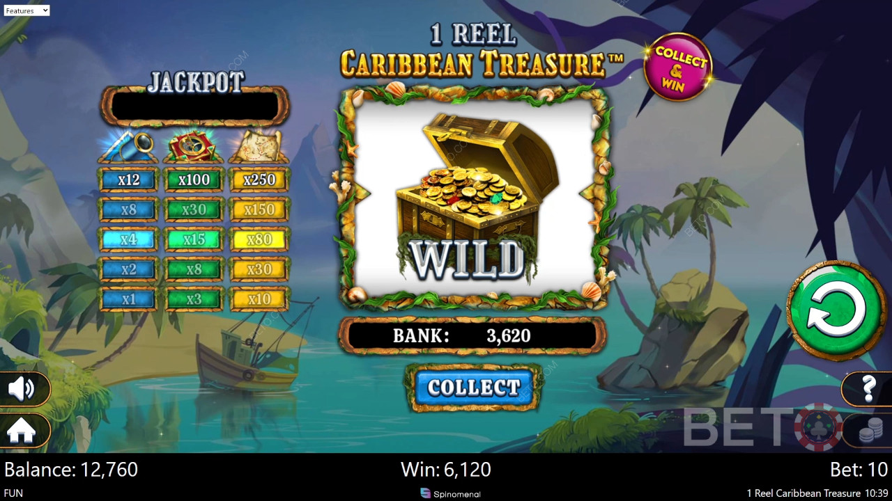 Огляд 1 Reel Caribbean Treasure від BETO Slots