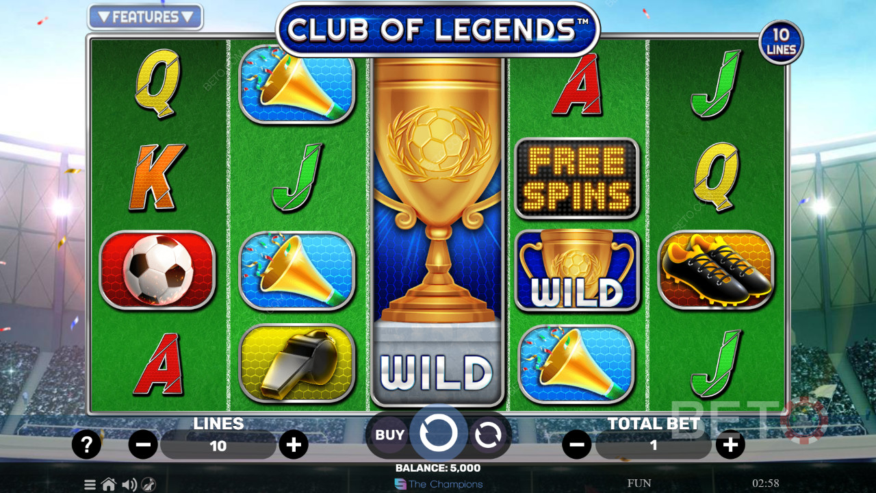 Огляд Club of Legends від BETO Slots