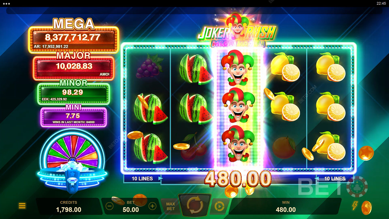 Огляд Joker Rush Mega Moolah від BETO Slots