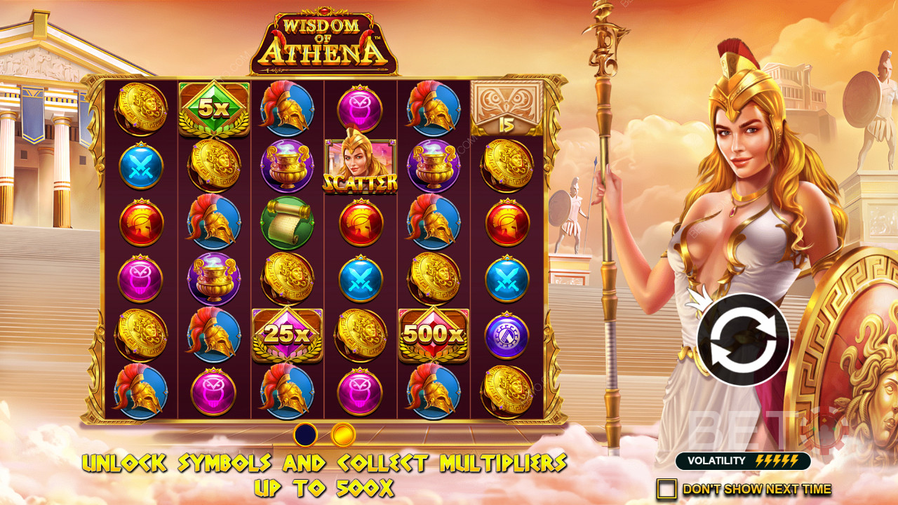 В онлайн-слоті Wisdom of Athena передбачені величезні множники