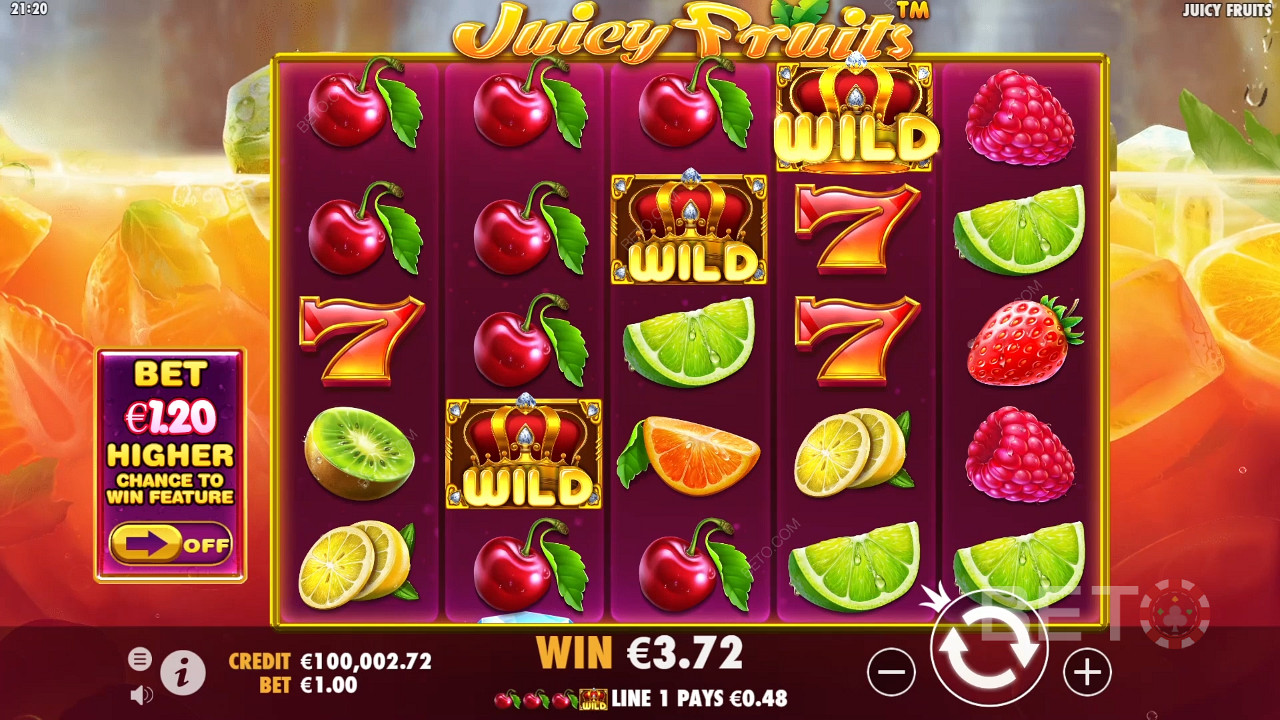 Дикий символ відіграє найважливішу роль в ігровому автоматі Juicy Fruits