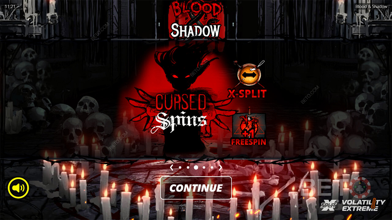 Виграйте 6,666 разів більше вашої ставки у відеослоті Blood and Shadow!