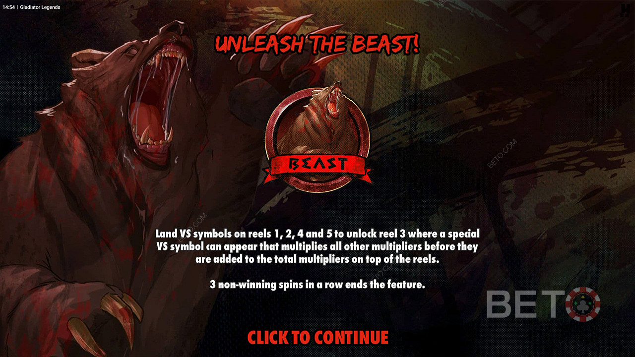 Вигравайте величезні суми, висаджуючи мультиплікатори в бонусній грі Unleash the Beast