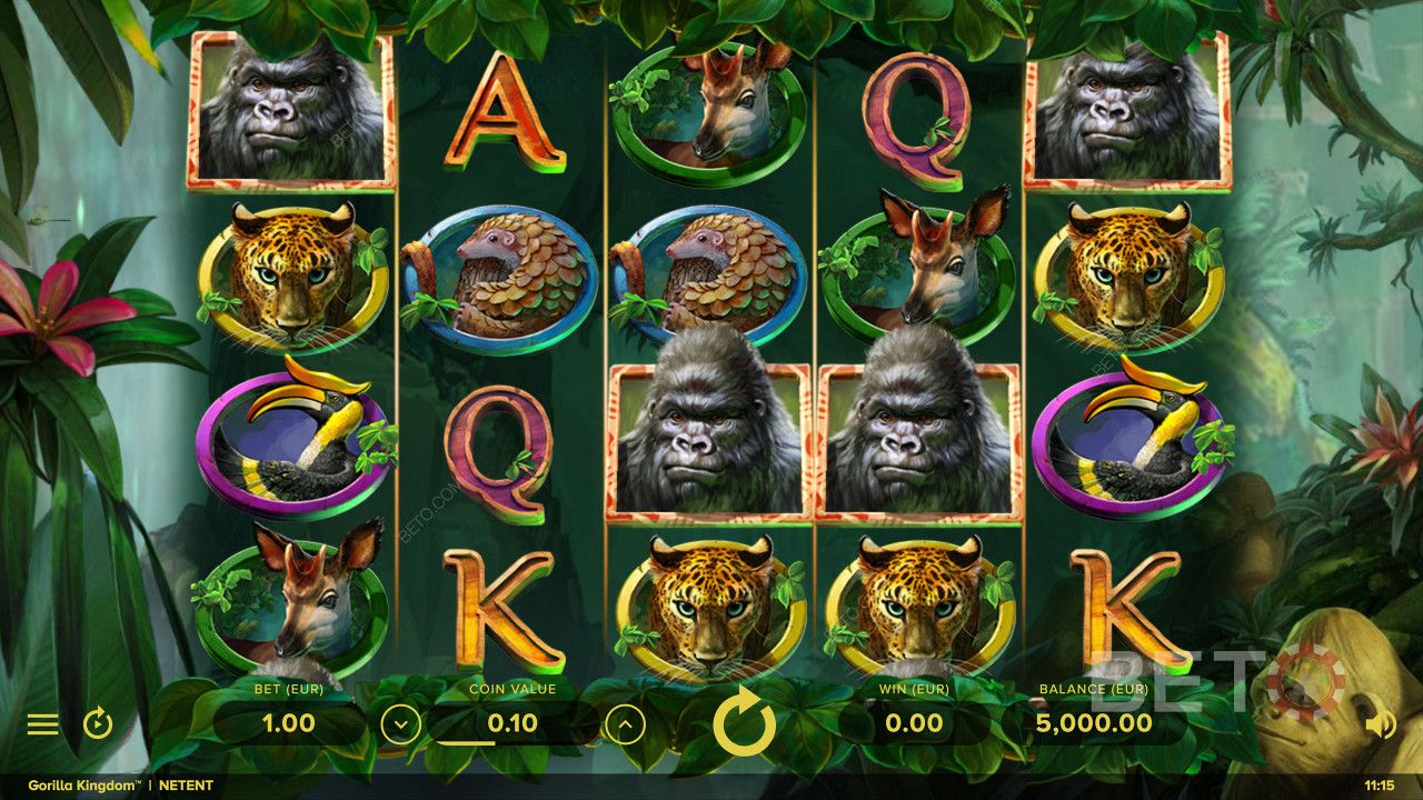 Приклад ігрового процесу в Gorilla Kingdom від NetEnt