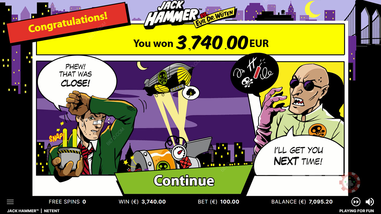 Насолоджуйтеся величезними виграшами та чудовим сюжетом в онлайн-слоті Jack Hammer