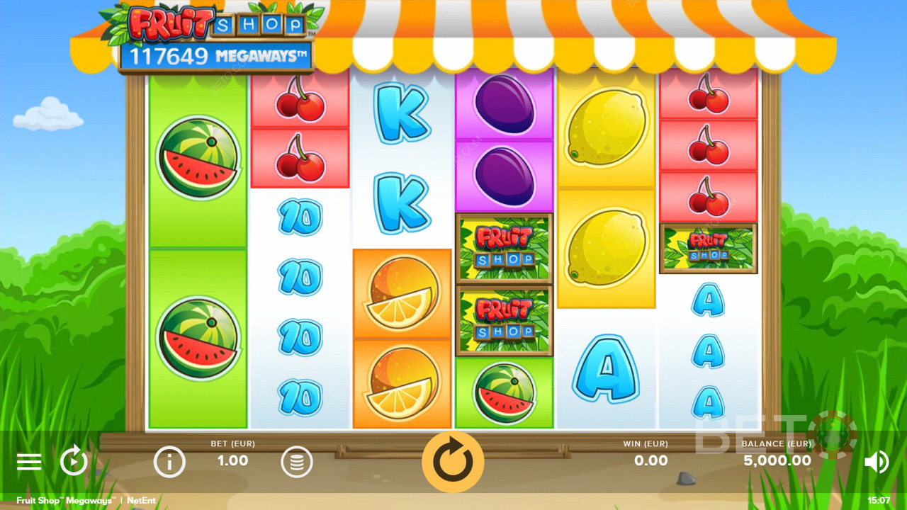 Крути та вигравай по-крупному на колесах ігрового автомата Fruit Shop Megaways