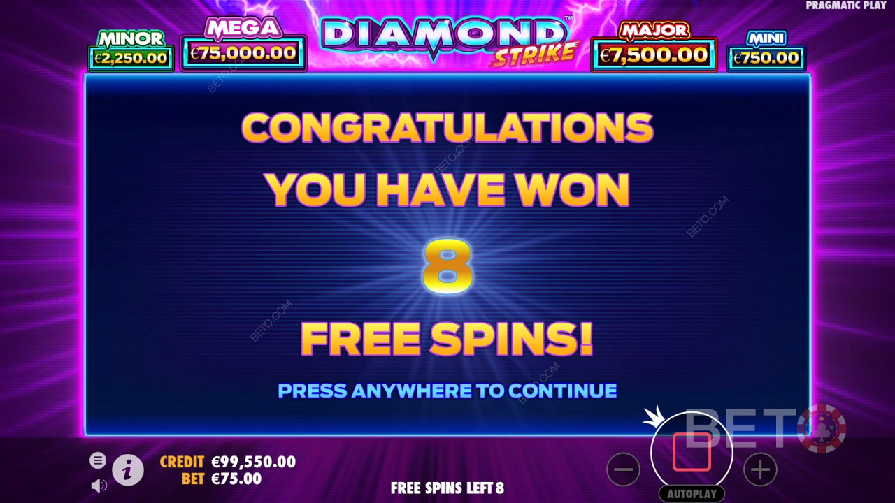 Виграйте в 1 000 разів більше вашої ставки в ігровому автоматі Diamond Strike!