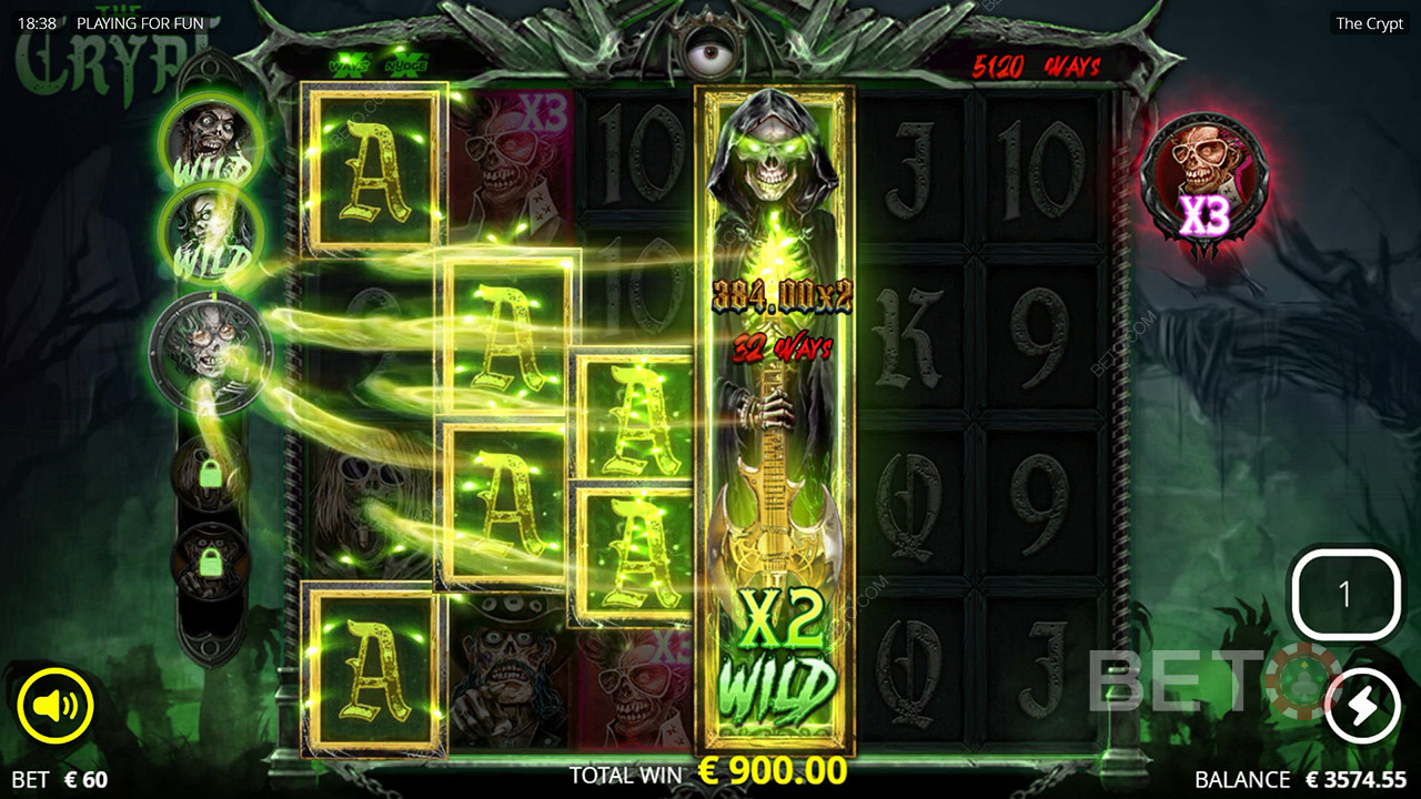 Виграйте 27 000 разів більше вашої ставки в ігровому автоматі The Crypt!