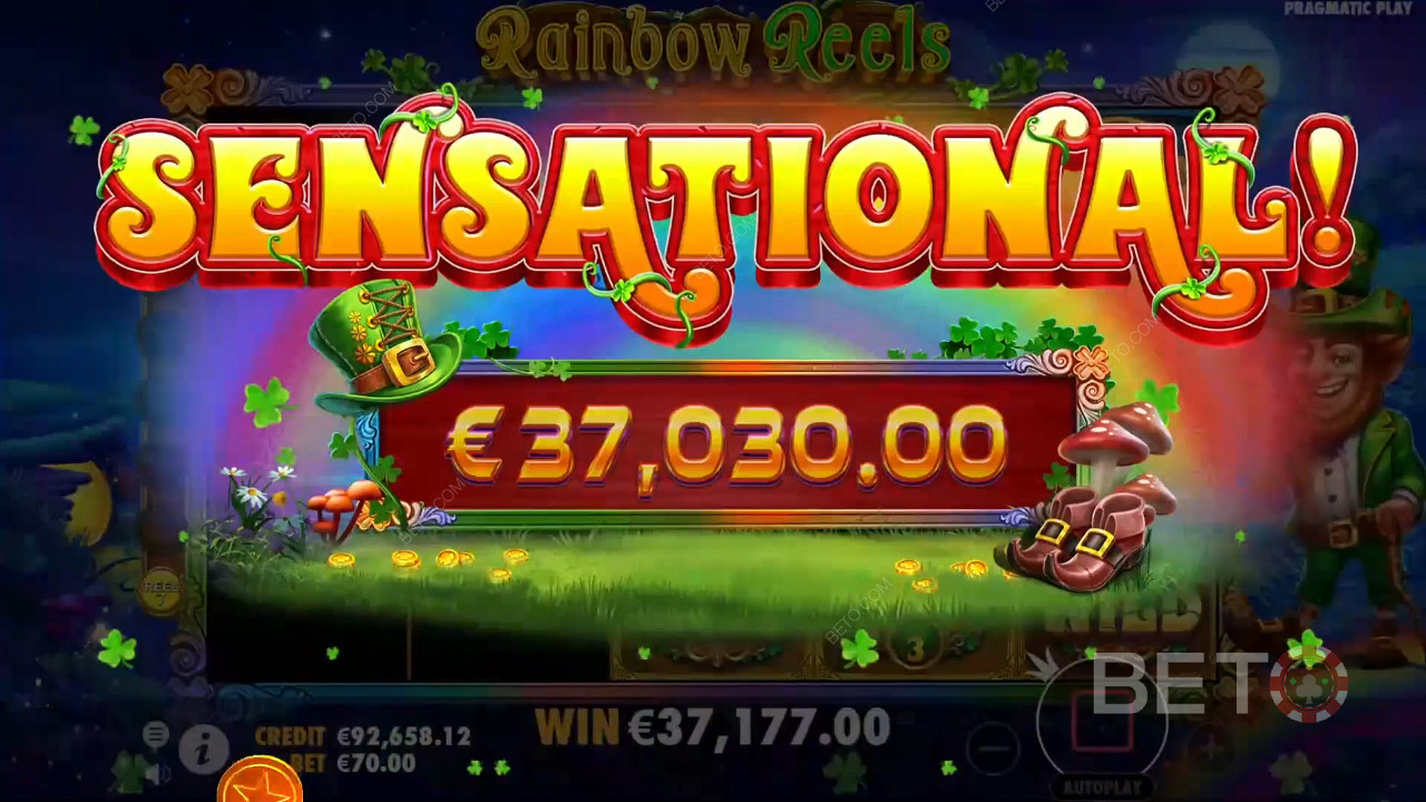 Виграйте 5,000-кратну ставку в онлайн-слоті Rainbow Reels!