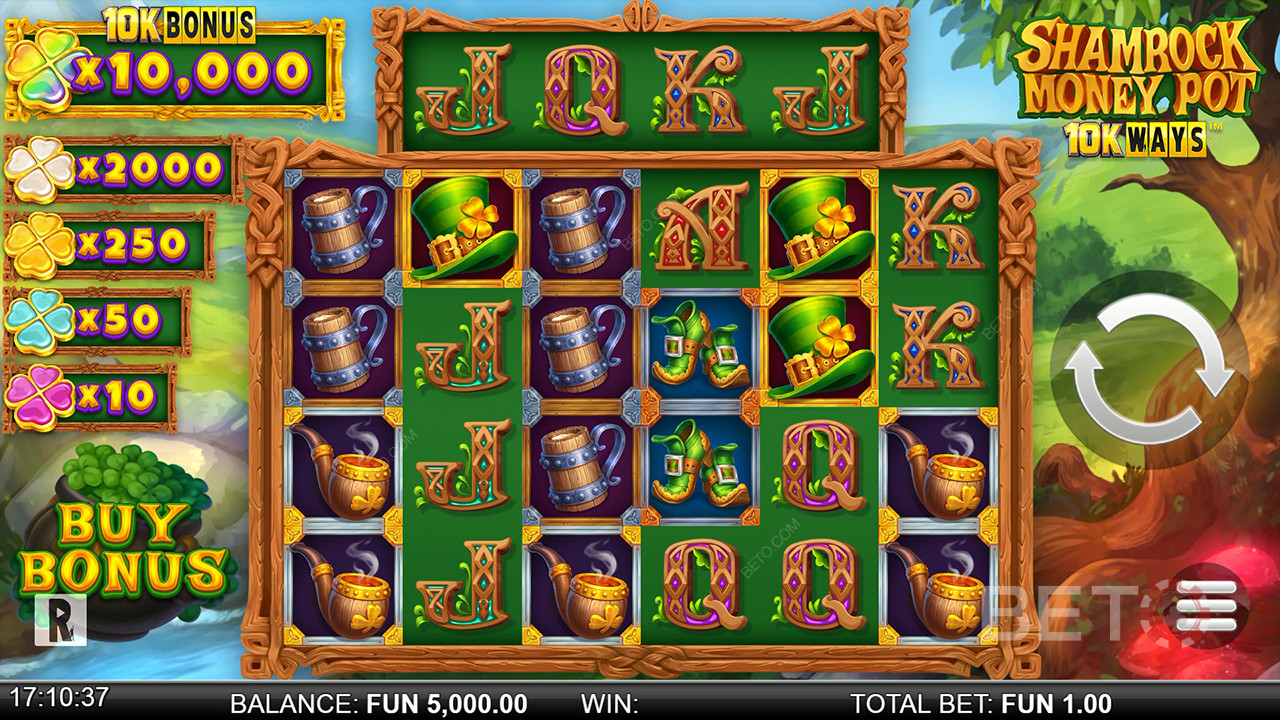 Огляд способів отримання 10-тисячного грошового банку Shamrock Money Pot від BETO Slots