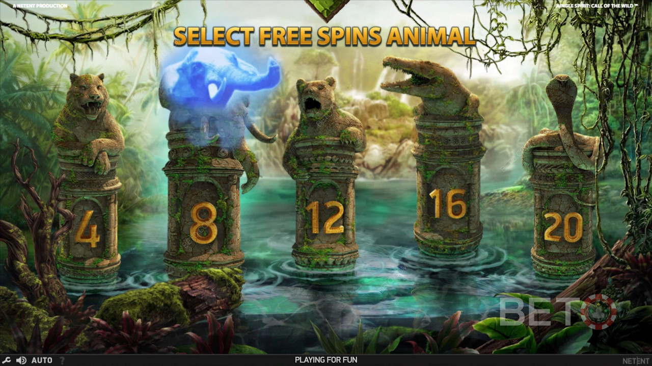 Вибір безкоштовних обертань тварини в Jungle Spirit: Call of the Wild