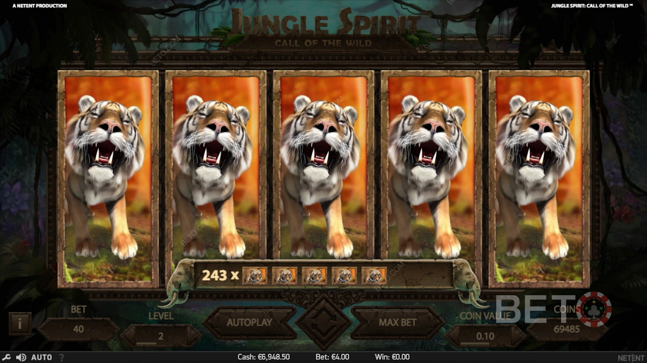 Максимальний виграш під час безкоштовних обертань у Jungle Spirit: Call of the Wild