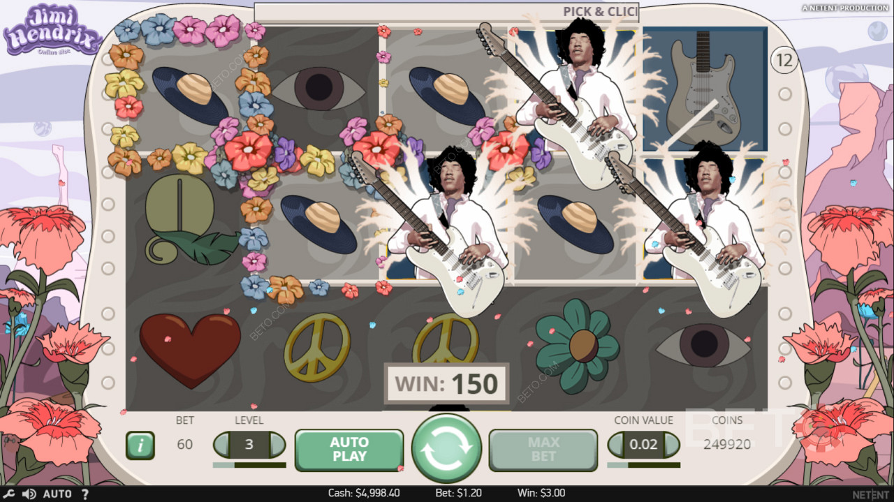 Три скатери в ігровому автоматі Jimi Hendrix