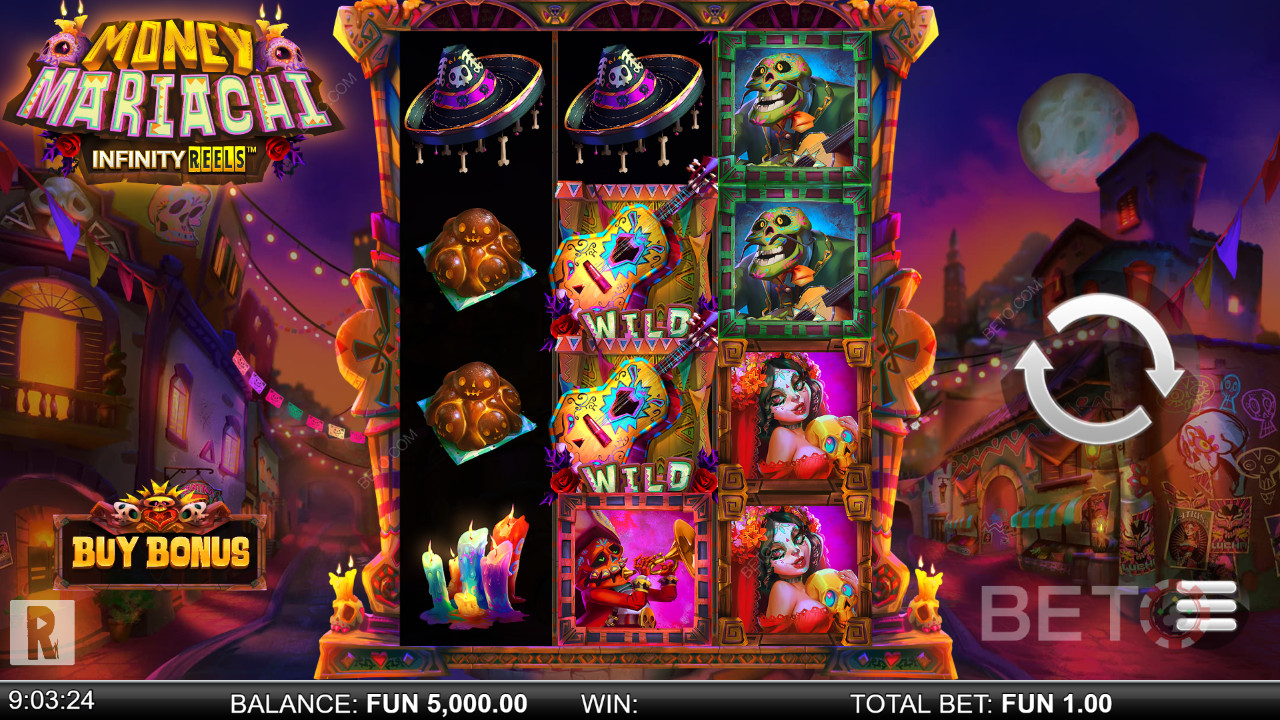 Огляд барабанів Money Mariachi Infinity Reels від BETO Slots