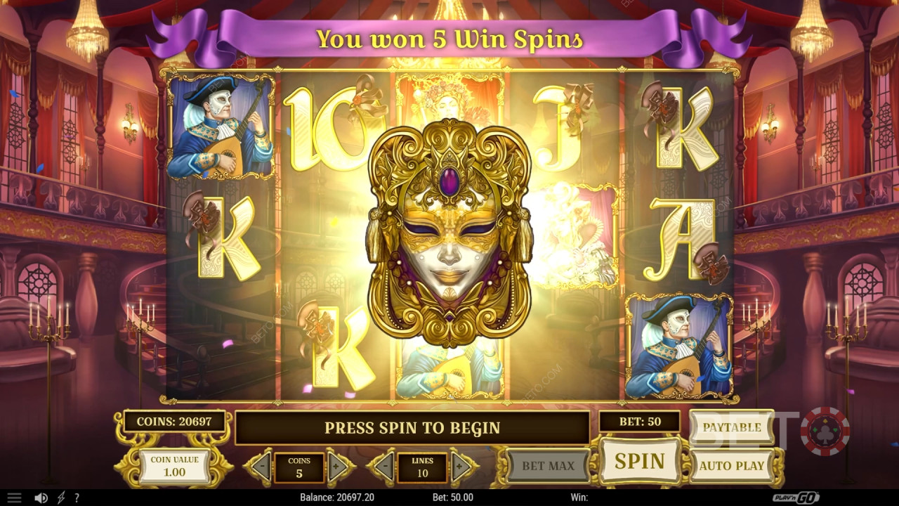Виграйте 10 000-кратну суму своєї ставки у відеослоті «Royal Masquerade»!