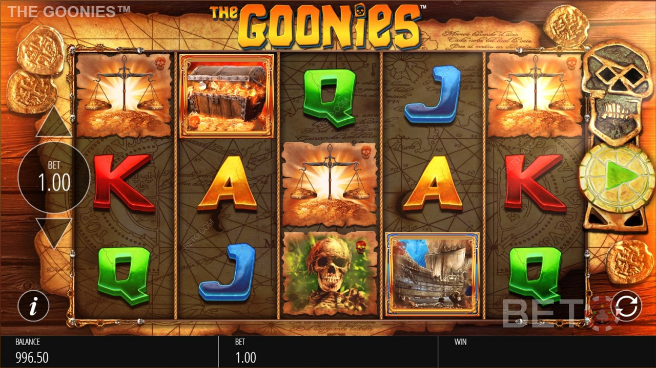 Різні символи в The Goonies Jackpot King