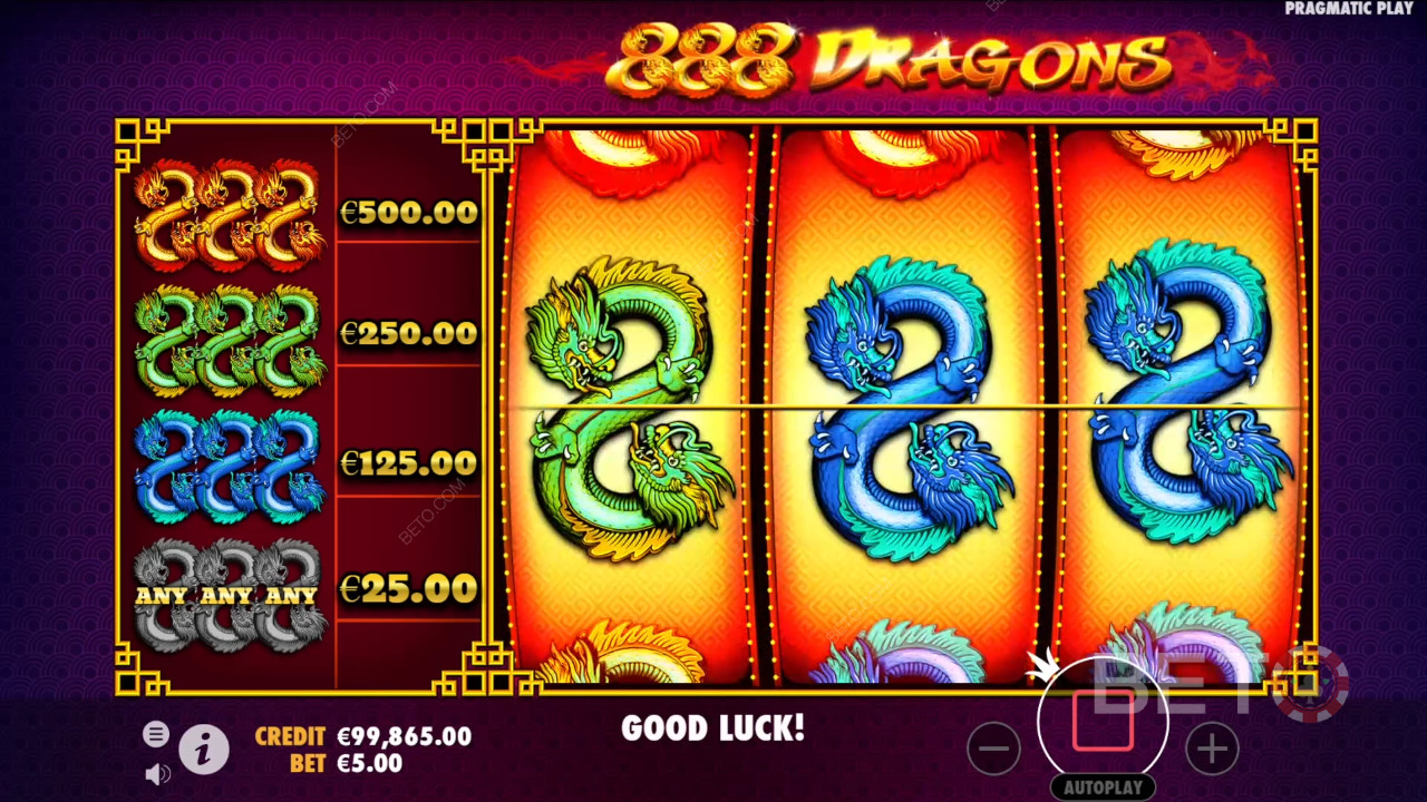 Як грати в 888 Dragons від Pragmatic Play