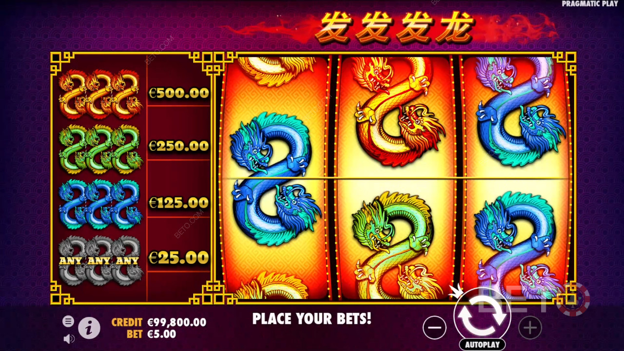 Пояснення бонусних функцій у 888 Dragons від Pragmatic Play