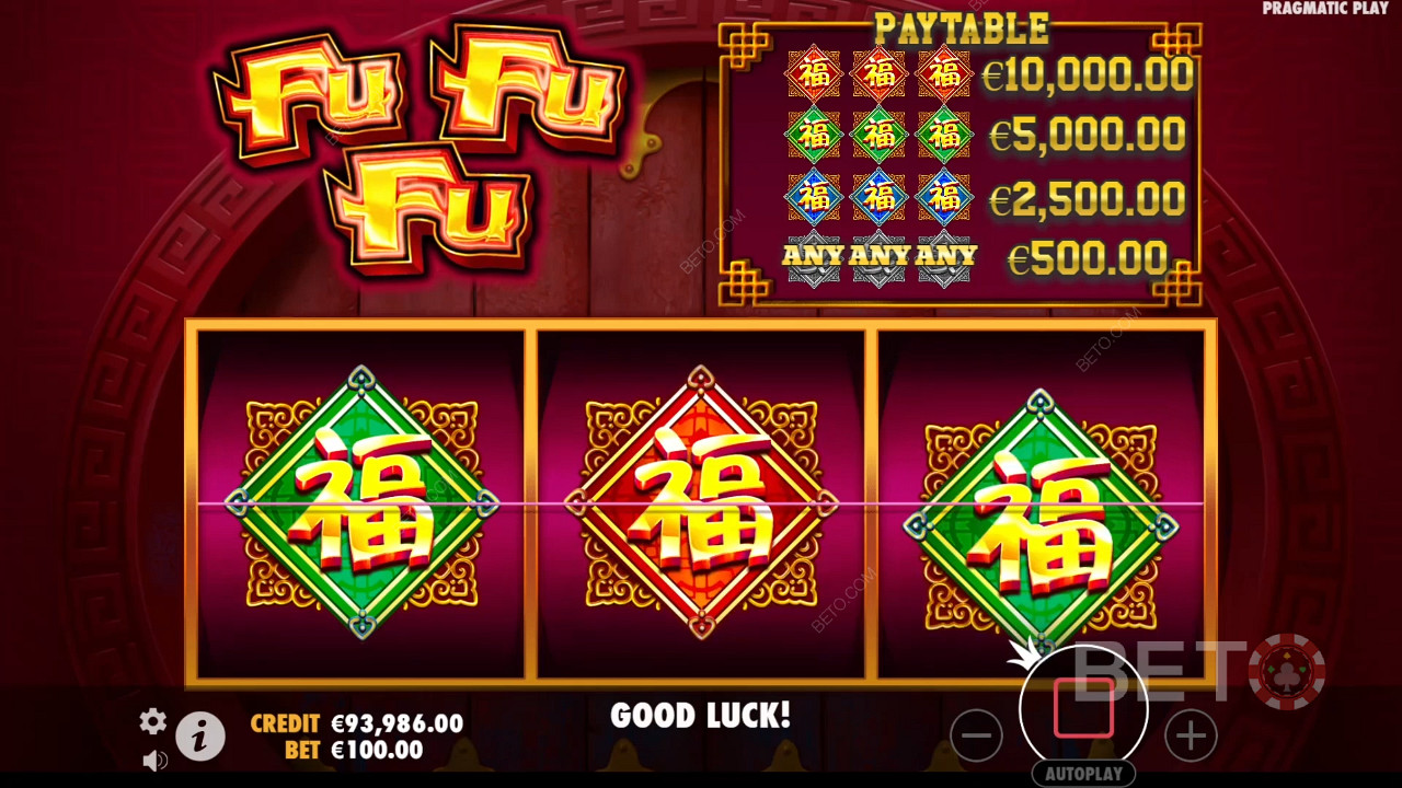 Виграйте 100-кратну ставку у слоті Fu Fu Fu!
