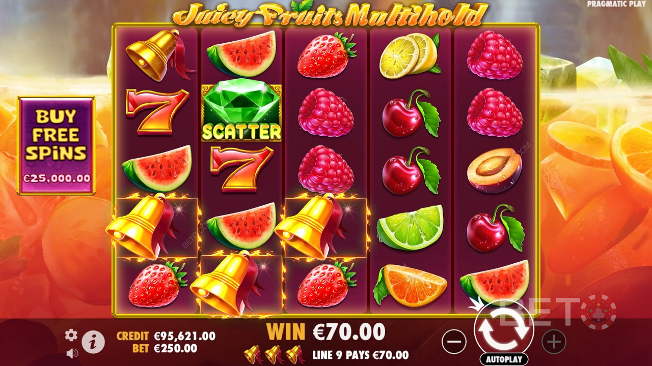 Виграйте 8 000-кратну ставку в онлайн-слоті Juicy Fruits Multihold!