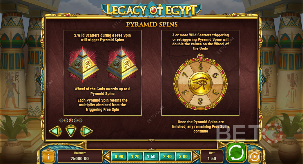 Безкоштовні обертання в Legacy Of Egypt