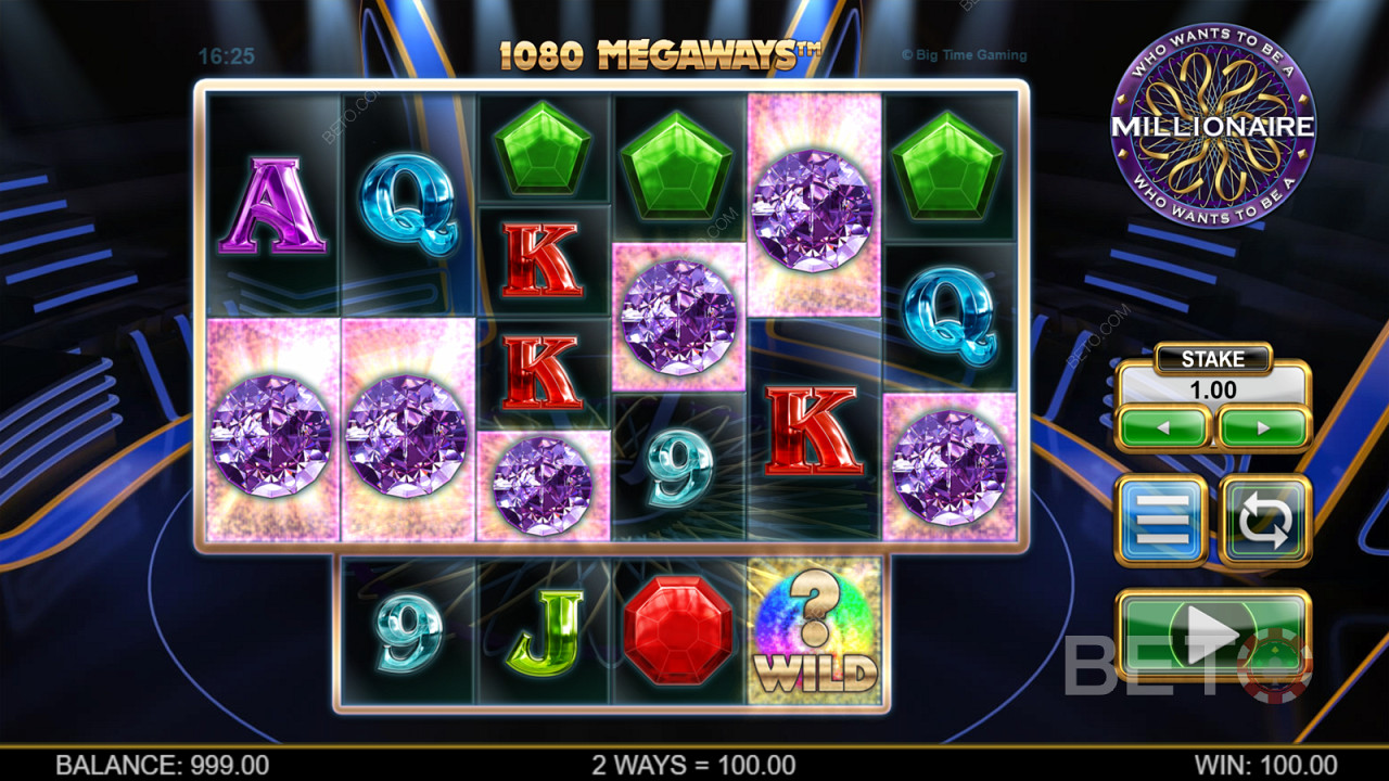 Безкоштовні обертання - єдиний бонус у грі Who Wants to Be a Millionaire Megaways