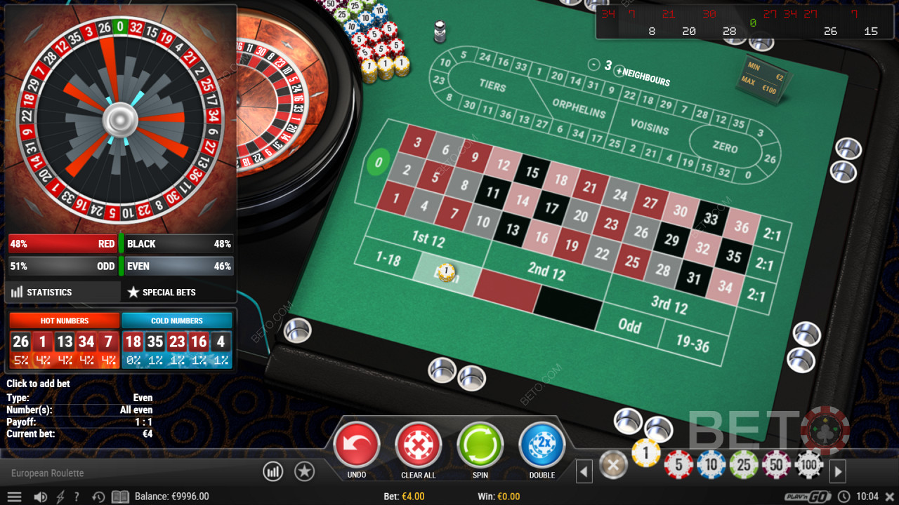 Переглянути статистику в European Roulette Pro Casino Game