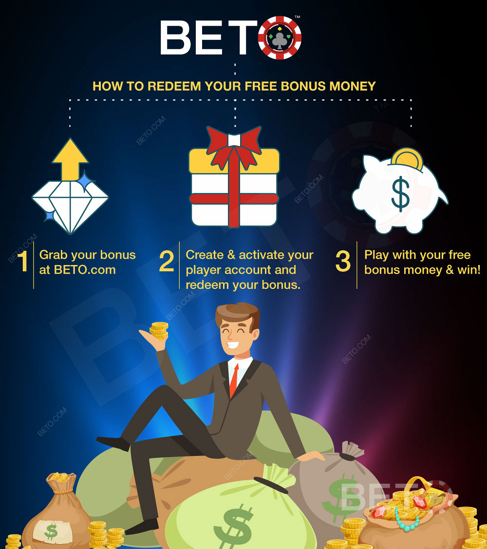 Відіграти бонус казино, який ви знайшли на BETO, дуже просто!