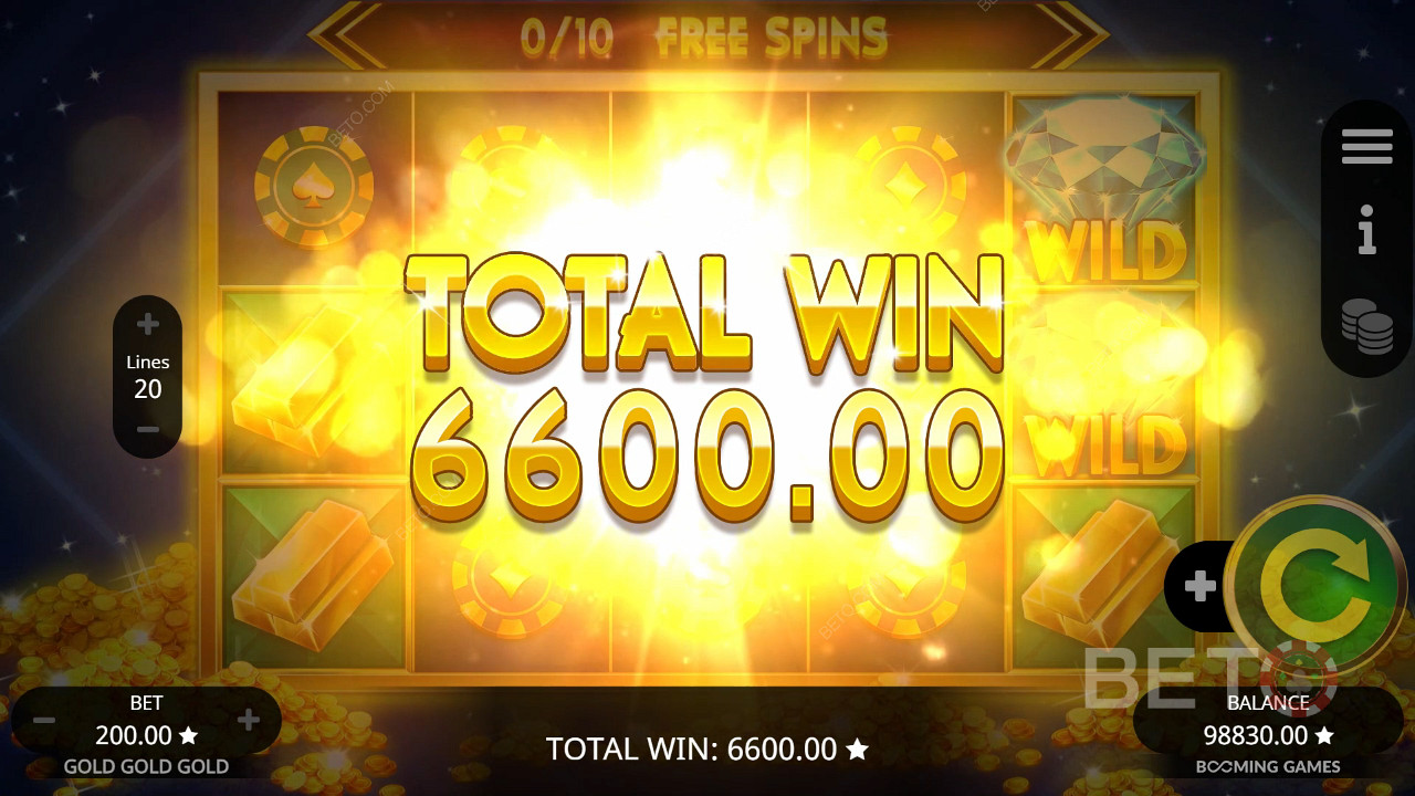 Виграйте у 2 000 разів більше вашої ставки в онлайн-слоті Gold Gold Gold!