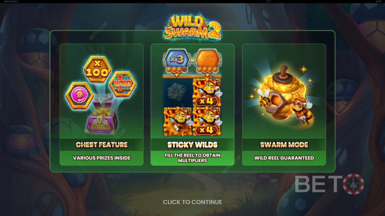 Функції бонусу пояснюються в Wild Swarm 2 від Push Gaming