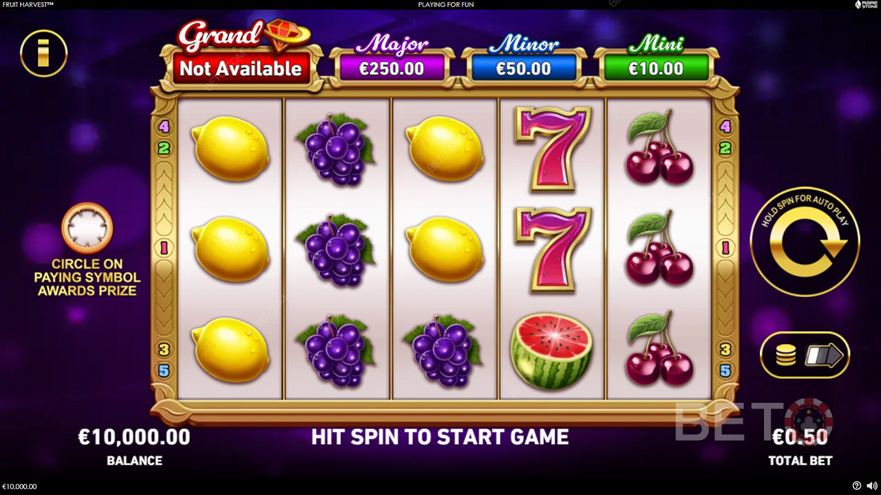 Виграйте 1,250 разів більше ставки у відеослоті Fruit Harvest!