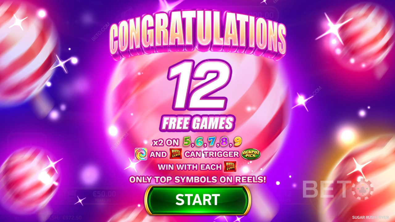 Виграйте у 4,544 рази більше вашої ставки в ігровому автоматі Sugar Rush Fever!