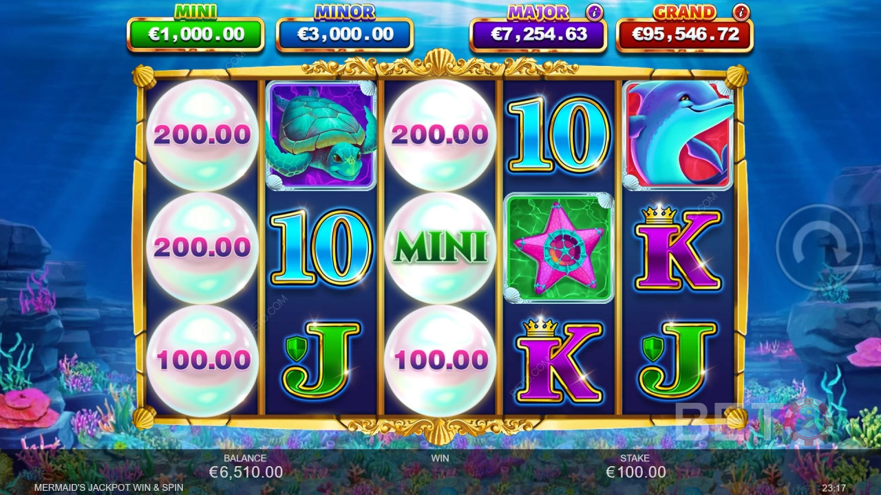 Огляд виграшу та обертання джекпоту Mermaid