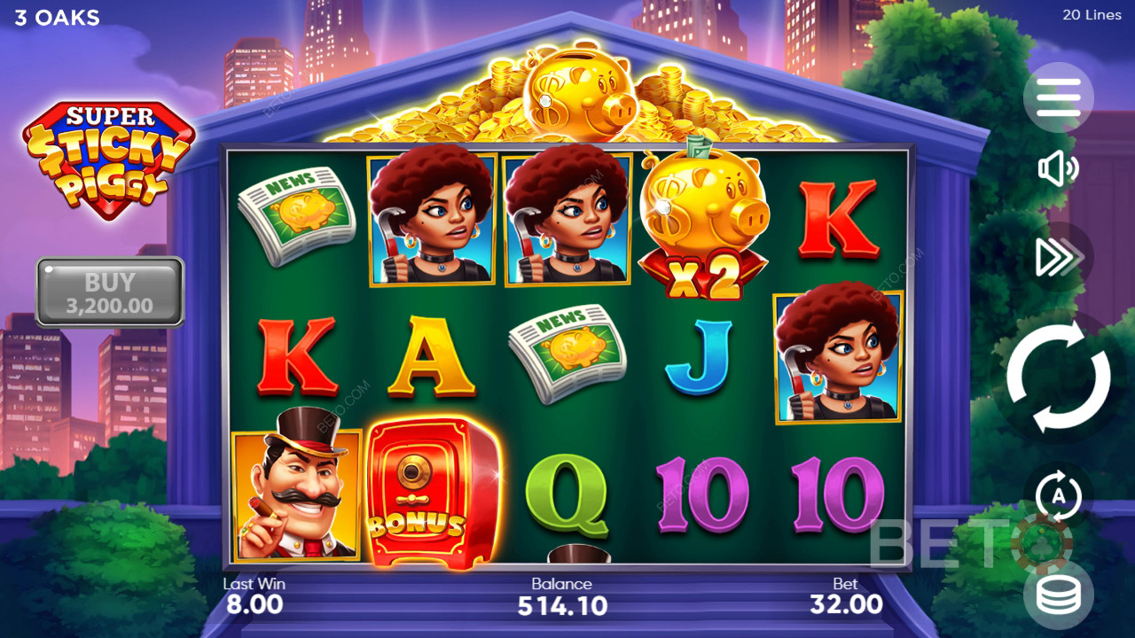 Як грати в Super Sticky Piggy від 3 Oaks Gaming