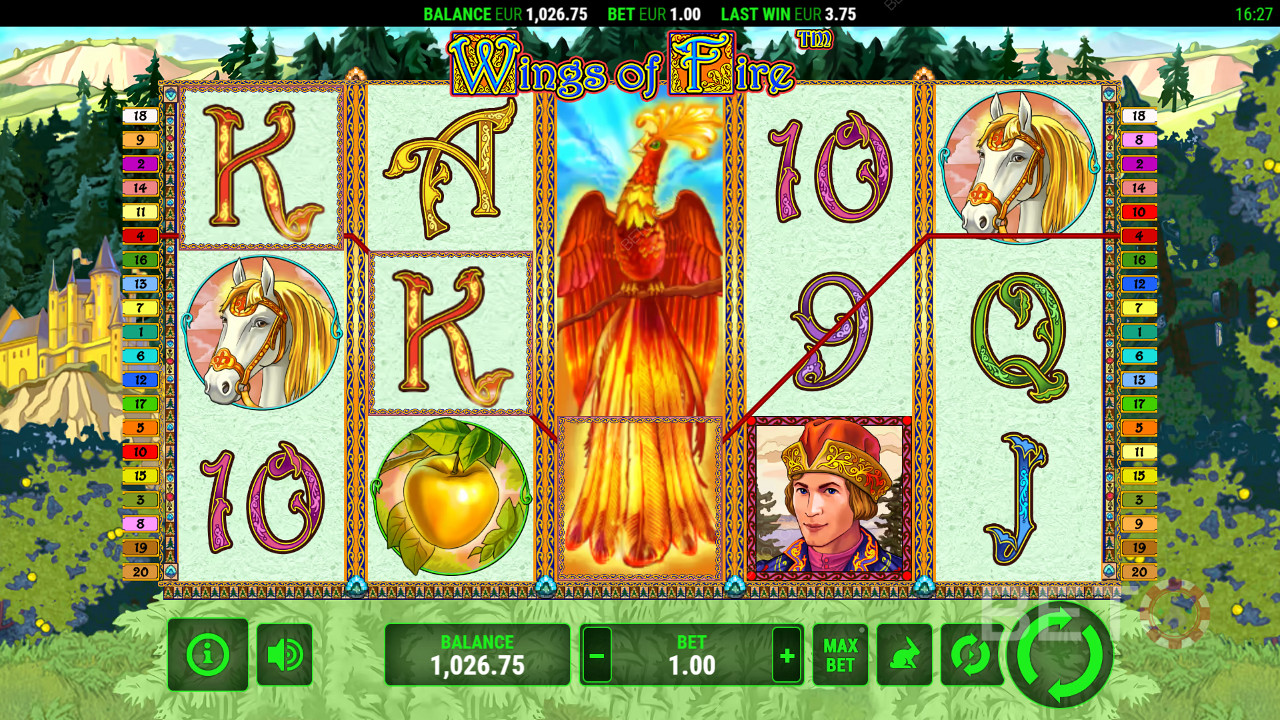 Виграйте у 2 000 разів більше вашої ставки в ігровому автоматі Wings of Fire!