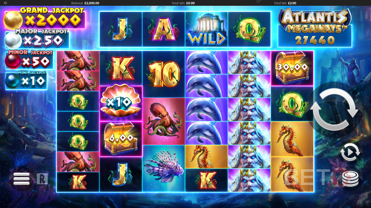 Насолоджуйтеся барвистим ігровим процесом з потужними функціями в ігровому автоматі Atlantis Megaways
