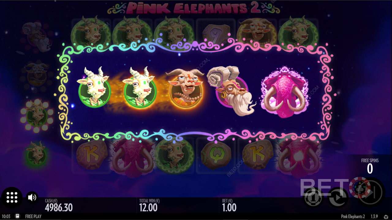 Бонус на оновлення крутих символів у Pink Elephants 2
