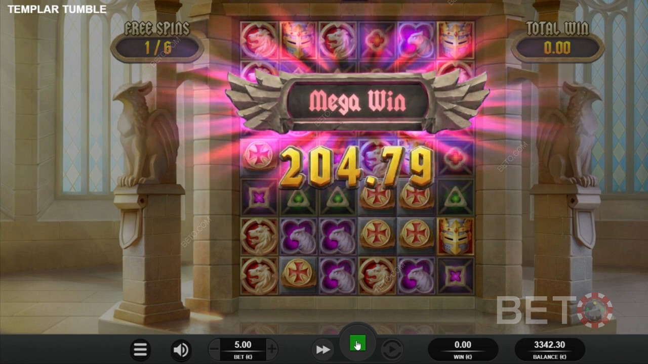 Мега виграші в ігровому автоматі Templar Tumble
