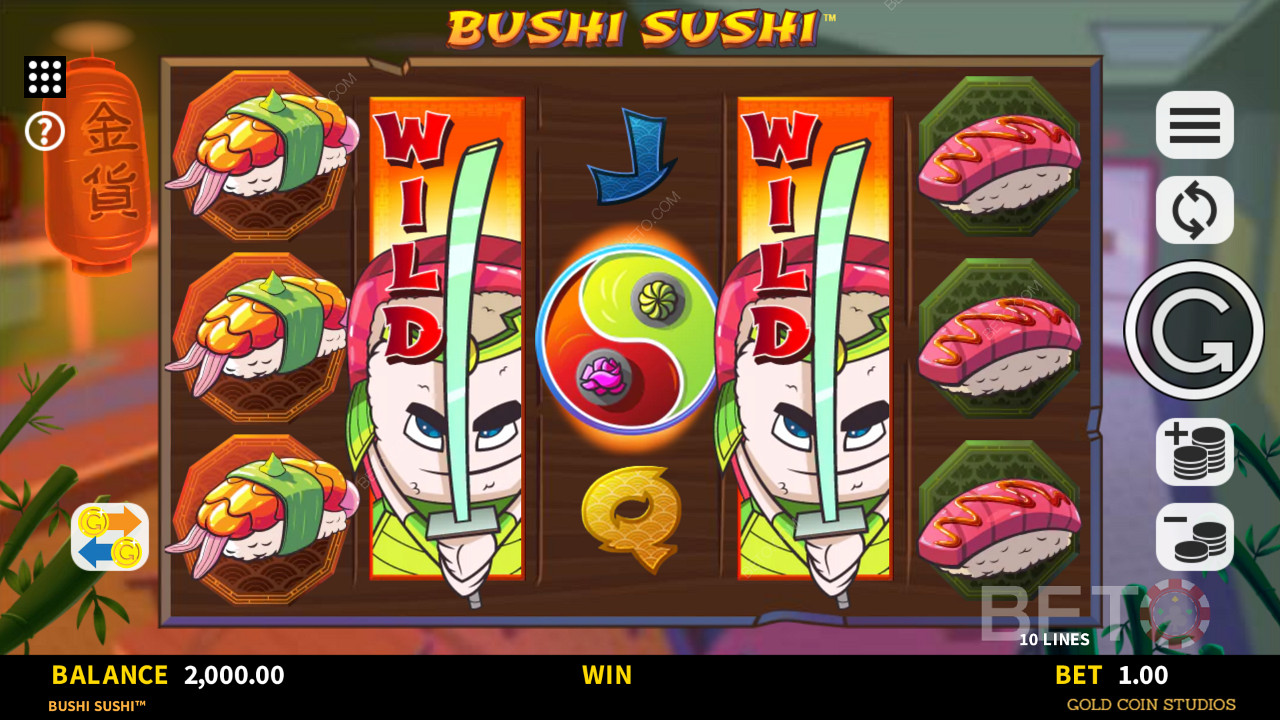 Розширення Wilds в ігровому автоматі Bushi Sushi