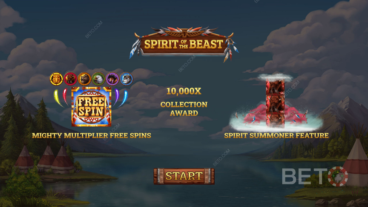 Інтро-екран слоту Spirit of the Beast