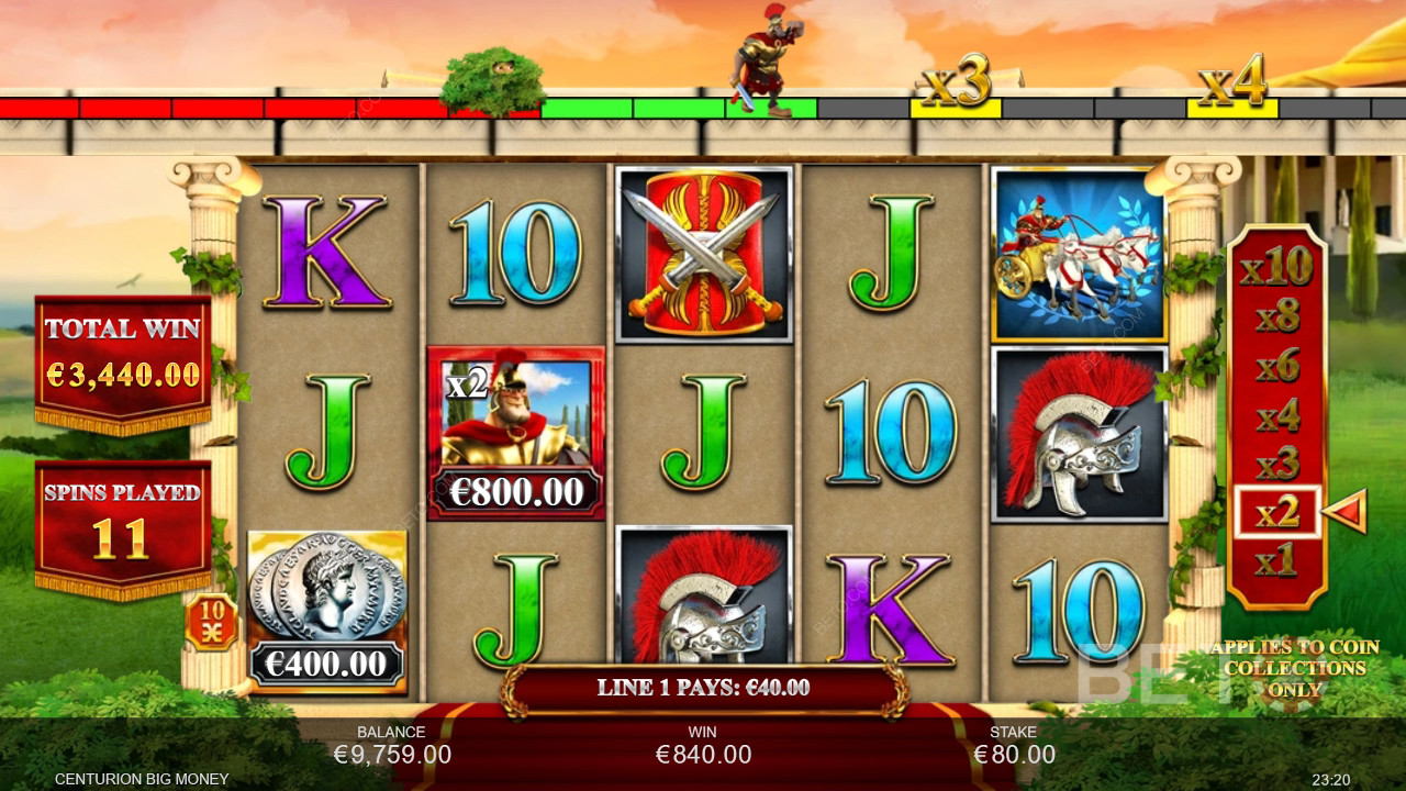 Виграйте у 2,500 разів більше вашої ставки в слоті Centurion Big Money!
