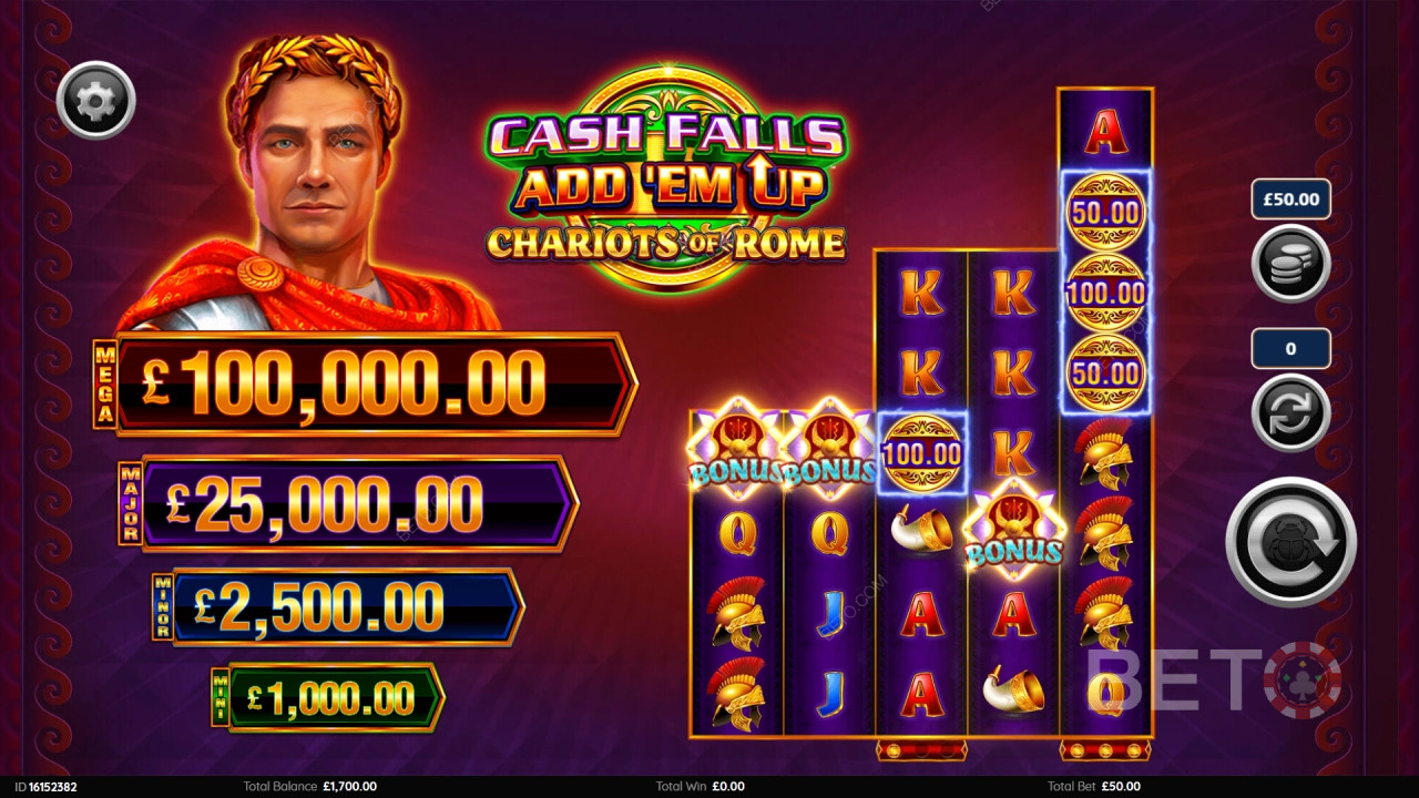 Cash Falls: Add 'Em Up Chariots of Rome Грати Безкоштовно