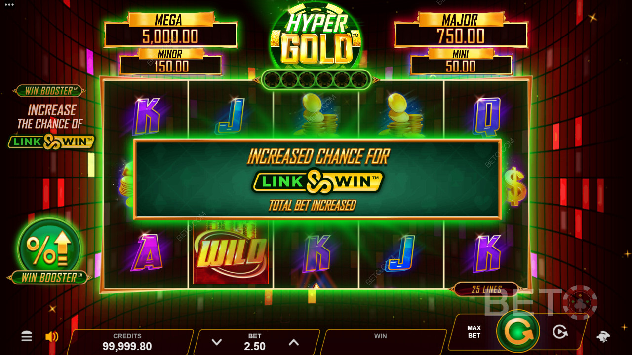 Hyper Gold Функції Win Booster і Link & Win Bonus, щоб ви були в захваті від гри