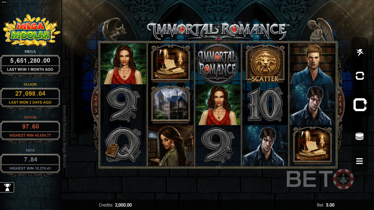 Immortal Romance Mega Moolah ігровий автомат на вампірську тематику